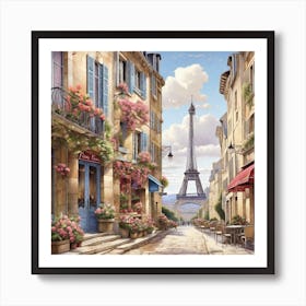 Paris Street Scene 2 Art Print