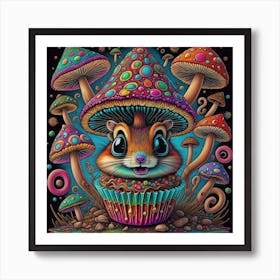 Psychedelic Cupcake Art Print