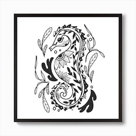 Seahorse Square Art Print