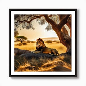 Lion In The Savannah 14 Art Print