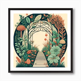 Flower Garden Vintage Illustartion Art Print