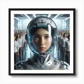 Futuristic Woman In Space Art Print