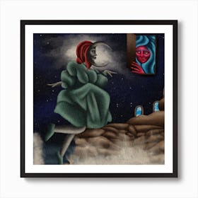 Moon's Visit 1 Art Print