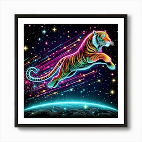 Tiger In Space Art Print