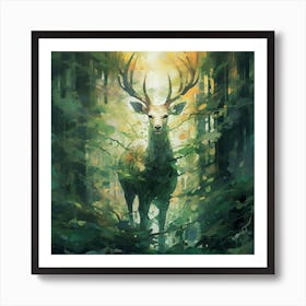 Deer In The Forest 5 Art Print