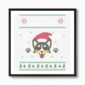 Official Corgi Ugly Christmas Sweater Art Print