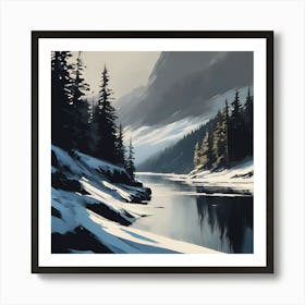 A Scottish Winter Landscape, Crisp White Snow Art Print