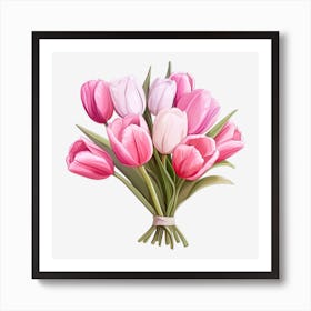 Pink Tulips Art Print