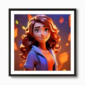 Girl With Long Hair 1 Art Print