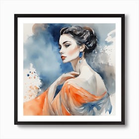 Watercolor Of A Woman 2 Art Print