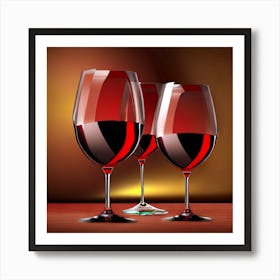 Red Wine Glasses 2 Art Print