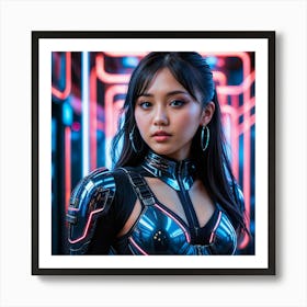 Futuristic Asian Girl Art Print