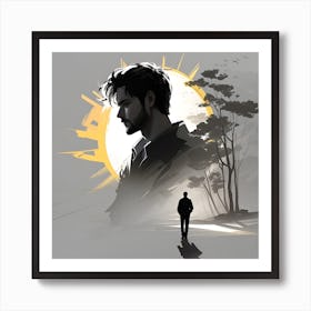 Man Walking Down The Street Art Print