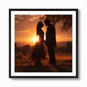 Sunset Couple Art Print