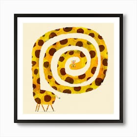 Giraffe Going In Circles 1 Art Print