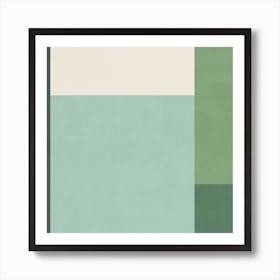 Minimalist Abstract Geometries - Green 01 Art Print