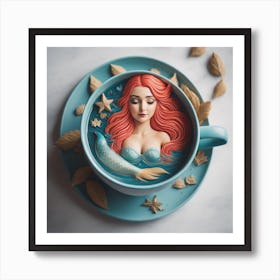 Mermaid Self Love In A Mug Art Print