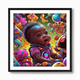 Baby With Toys Art Print