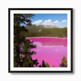 Beautiful Pink Lake Art Print