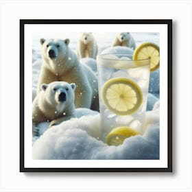 Polar Bears In The Snow Art Print