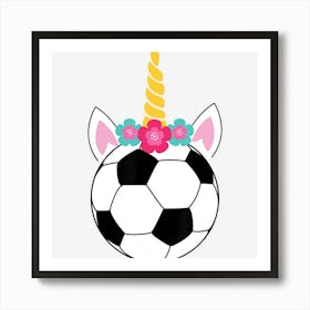 Soccicorn! Funny Soccer Unicorn Pink Sparkle Girls Art Print