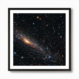 Abstract Illustration Showcasing The Rich Tapestry Of Cosmos With Contrasting Patterns Of Bright Fl (4) Art Print