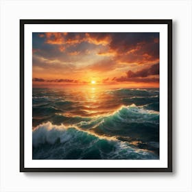 Default Pictures Of Sunset At Sea 2 Art Print