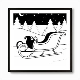 Santa Sleigh Art Print