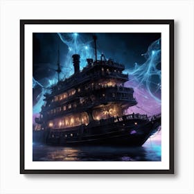 Ship In The Night Art Print