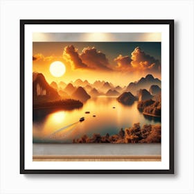 Sunset In The Mountains 1 Art Print