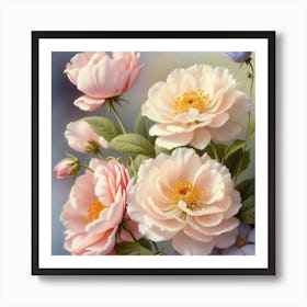 Peonies In A Vase Art Print