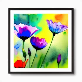 Watercolor Flowers Art Print