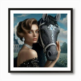 Lady With A Horse Art Print