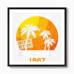 Awesome Since December 1967 Retro Men & Women Birthday Art Print