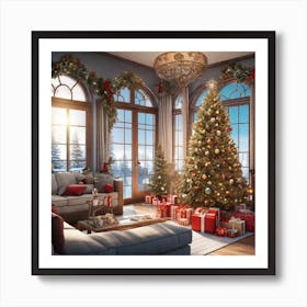 Christmas Living Room 1 Art Print