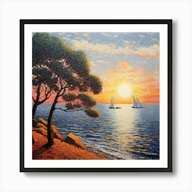 Sunset At The Beach 2 Art Print