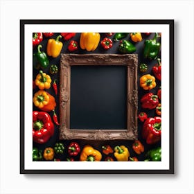 Colorful Peppers In A Frame 25 Art Print