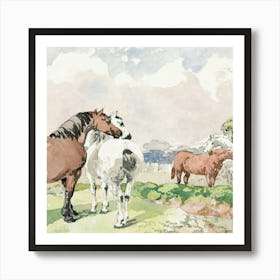 Horses In The Meadow Art Print