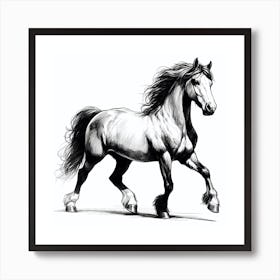 Horse Drawing Art Print