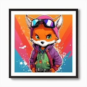 Cartoon Fox Art Print