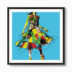 Woman In A Colorful Dress 3 Art Print