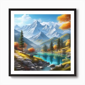 Autumn Landscape Painting 4 Art Print