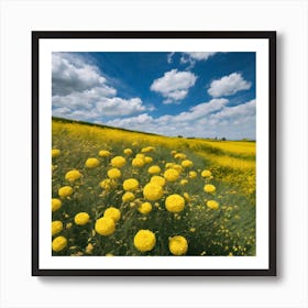 Field Of Yellow Flowers 1 Art Print