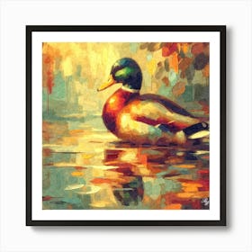 Oil Texture Abstract Duck 5 Copy Art Print