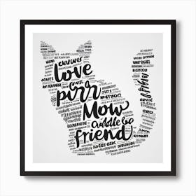 Cat Word Cloud Art Print