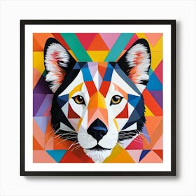 Geometric Wolf Art Print