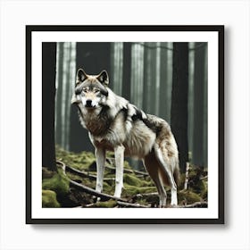 Wolf In The Forest 21 Art Print