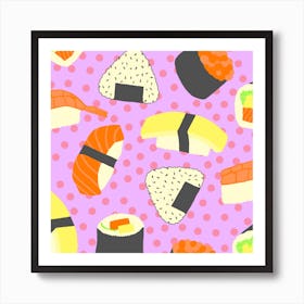 Seamless Pattern With Sushi Art Print