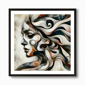 Abstract Woman's Face 1 Art Print