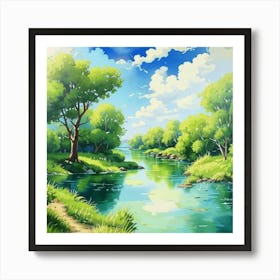 Landscape River Art Print